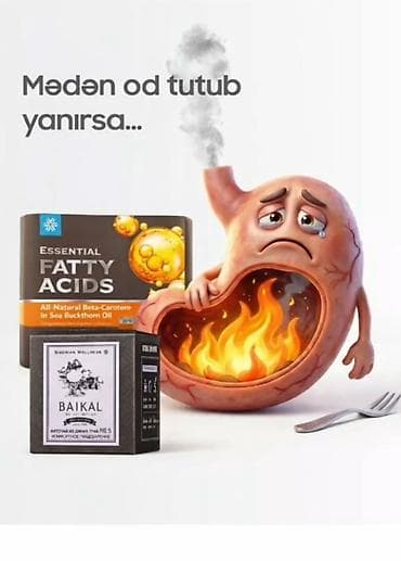 Essential Fatty Acids + Baikal bitki çayı dəsti Mətn üzərində: “Mədən