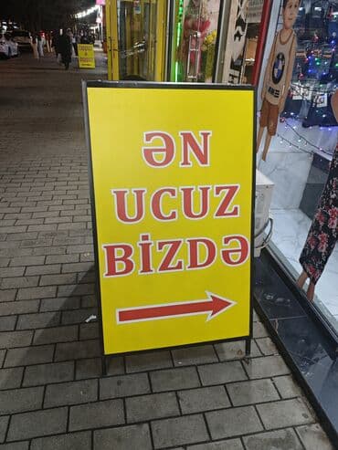 Автосервисное оборудование: Küçə üçün A-stand tipli reklam lövhəsi 120/75 di ölçüsü - İkiüzlü — 1