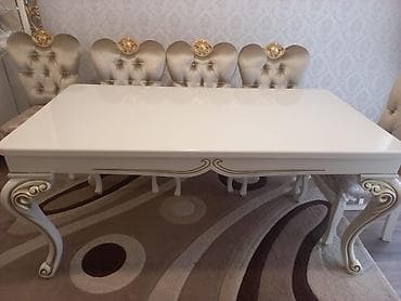 isdolar: Qonaq otağı üçün, Dördbucaq masa, 8 stul — 2