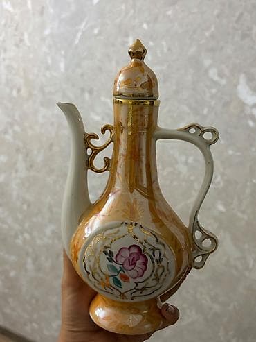 cay: İşlənmiş, rəng - Narıncı, Qəhvədan, Farfor, SSRİ — 1