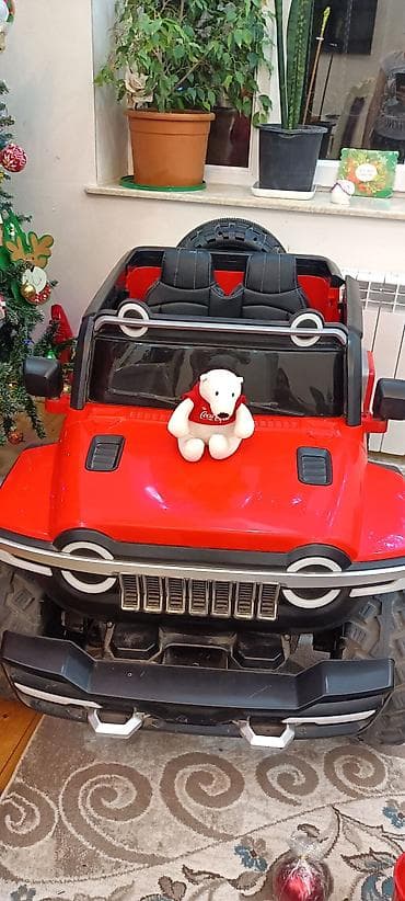 ucuz masinlar: Uşaqlar üçün elektrikli off-road maşın - Korpus: parlaq qırmızı, jeep — 2