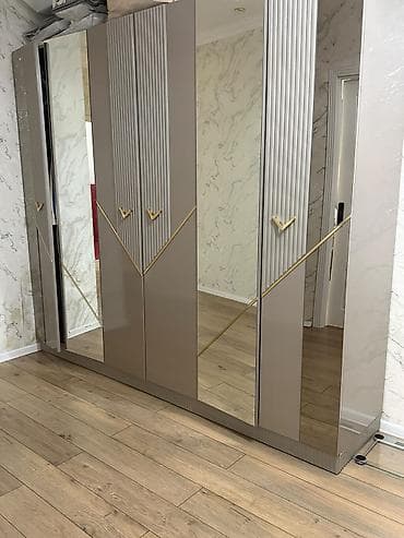 Mebel dəsti – dolab və makiyaj masası - Üslub: müasir-lüks; boz/bej — 1