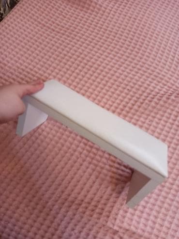 usaq stullari: Ağ rəngli ayaqaltı/verandak üçün kiçik skamya tipli dayaq - Material — 1