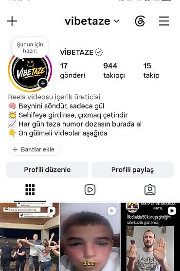 VIBETAZE – Reels videosu üçün kontent səhifəsi - Gündəlik təzə humor — 2