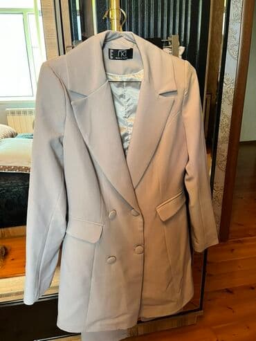 женский костюм новый: Zərif açıq bej rəngdə qadın kostyumu – pencək və şalvardan ibarət — 1