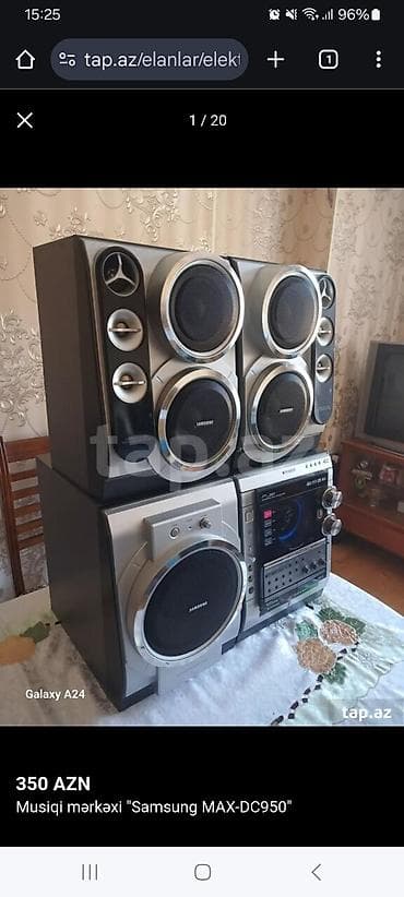 Mikrofonlar: Musiqi mərkəzi: Samsung MAX-DC950 - Güclü çoxkomponentli akustika — 1