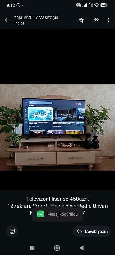 Televizor Hisense 450azn. 127ekran. Smart. Ela veziyyetdedir. Unvan lalafo.az -da Televizor Hisense 450azn. 127ekran. Smart. Ela veziyyetdedir. Unvan