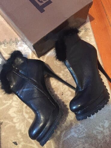 dəri qadın botilyonu: Ölçü: 39, rəng - Qara, Yeni — 1