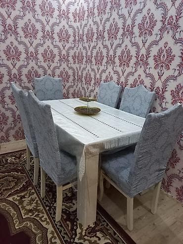 Мебель: 6 nəfərlik yemək otağı dəsti - Tərkibi: 1 ədəd düzbucaqlı masa + 6 — 1