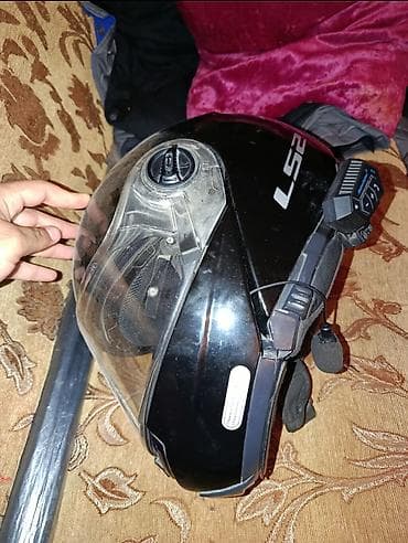 sak mator: LS2 moto dəbilqə – flip-up (açılıb-bağlanan) model Vizoru var qara — 2