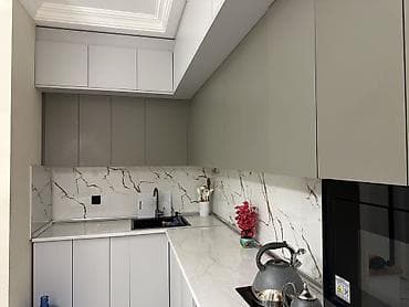 qranit tava: Mətbəx mebel dəsti – L formalı, müasir dizayn - Üst və alt dolablar — 4