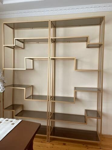 стеклянные полки на стену: Müasir dizaynlı açıq rəf sistemi - İki bölmədən ibarət modul — 1