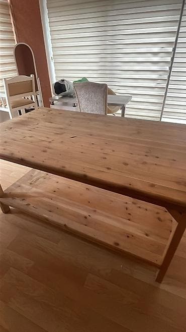 Satılır Taxta iş masası / geniş servis stolu - Material: tam ağac