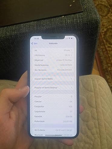 IPhone 11 Pro Max, 256 GB, Space Gray, Simsiz şarj