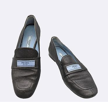 hermes ayaqqabı: Prada “Milano” qadın loferi. Olchu 39. 800 dollara alinib. Qutusu — 2