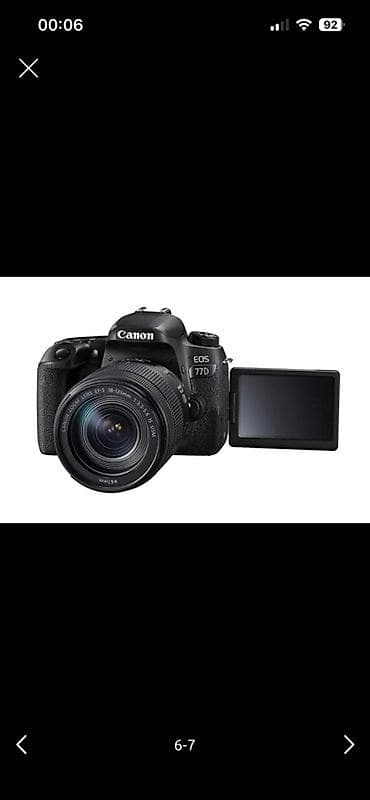 3 birinde printer: Canon EOS 77D DSLR + 18-135mm IS USM lens Fotoaparat tam işlək — 6