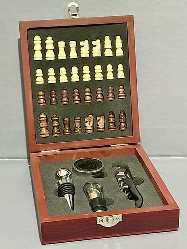 Другое для спорта и отдыха: Şahmat və Şərab Aksesuarları Dəsti – taxta qutu Məhsul təsviri: - İki — 1