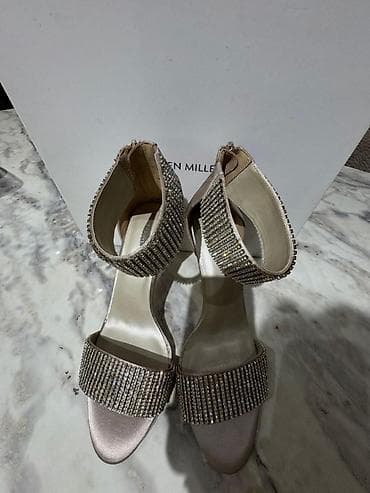 Zərif qadın sandaleti – Karen Millen 39 ölçü - Rəng: şampan/bej satən — 3