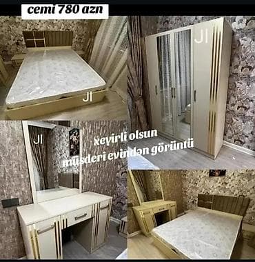 Yataq otağı dəsti Komplekt tərkibi: - 2 nəfərlik çarpayı (yumşaq