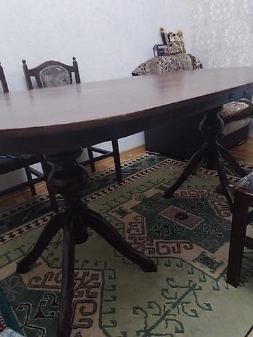 yellencek satilir: Mətbəx üçün, Açılmayan, Oval masa, 4 stul — 4