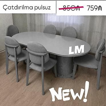 akril boyalar: Möhtəşəm masa dəsti👑 Yüksək keyfiyyətlə Qiymət : Masa +6 stul — 1