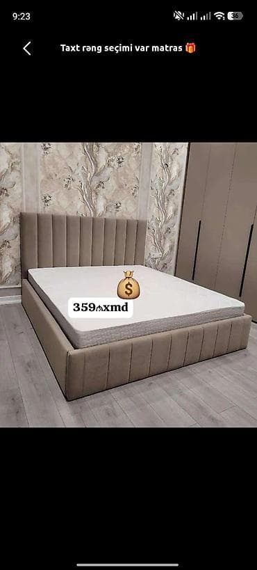 divan mini: Taxt (matras hədiyyə) - Yumşaq başlıqlı, vertikal tikişli müasir — 1
