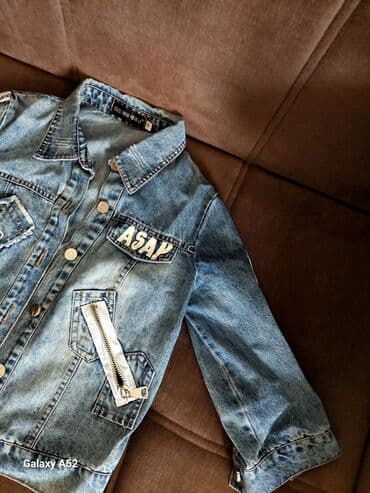 Pencəklər: Uşaq üçün cins gödəkçə - Material: klassik mavi denim - Yaxa: formalı — 2