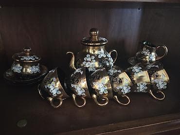 bakallar: Çay dəsti, rəng - Qızılı, Metal, Rusiya — 1