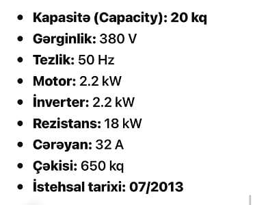 korpuslar: Tolon sənaye tipli paltaryuyan maşın - Marka/model: Tolon, TWE — 5