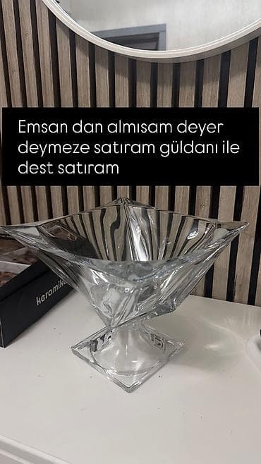 malax meyvə: Şüşə meyvə/qəlyanaltı qabı – dekorativ ayaqlı model - Material — 3