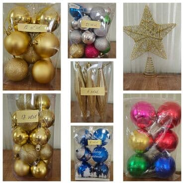 Yeni il ağacı üçün bəzək dəstləri - Fərqli ölçü və fakturalarda şar
