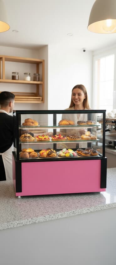 market polkasi: Şüşə vitrin – mağaza/şirniyyat/buklet təqdimatı üçün - Ölçü: təxmini — 1