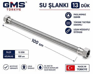Şlanqlar: GMS Türkiyə su şlanqı – 13 dük, 100 sm (3.60 azn) Xüsusiyyətlər: - — 1