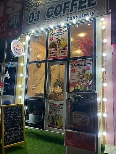 Restoran, kafe avadanlığı: Kofe aparati 7500 azn e alinib Kofe uyuden 1200 azn e alinib — 3