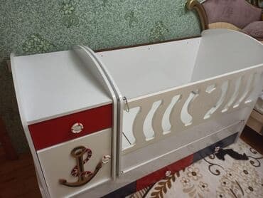 Ev üçün mebel: Oğlan və qız üçün, İşlənmiş, Dördbucaq, Beşik, Dəstsiz, Matrassız, Yellənmə mexanizmsiz — 4