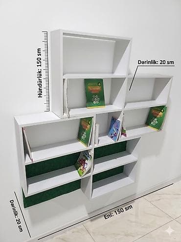 divar rəfi: Yeni, Kitab rəfi, Düz — 3