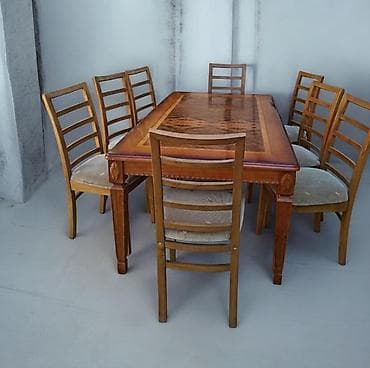 Qonaq otağı üçün, Açılmayan, Dördbucaq masa, 8 stul