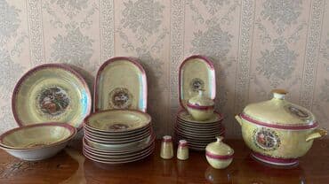 дистиллированная вода баку: Чайный набор, цвет - Белый, СССР — 1