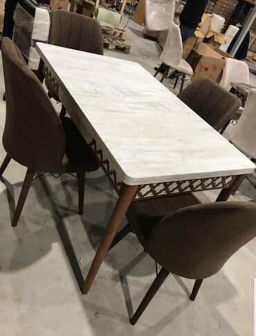 mətbəx ucun stol stullar: Mətbəx üçün, Yeni, Açılan, Dördbucaq masa, 4 stul — 10