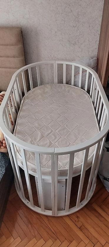 metbex mebeli ikinci el: Oğlan və qız üçün, İşlənmiş, Yumru, Beşik, Dəst ilə, Matras ilə, Yellənmə mexanizmi ilə — 1