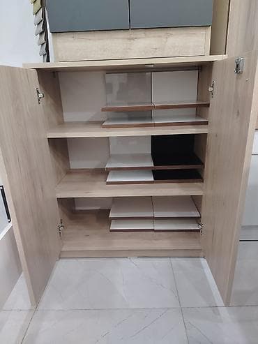 kitab skaflari: İki qapılı taxta şkaf - Material: ağac teksturalı laminat/LDSP - — 2