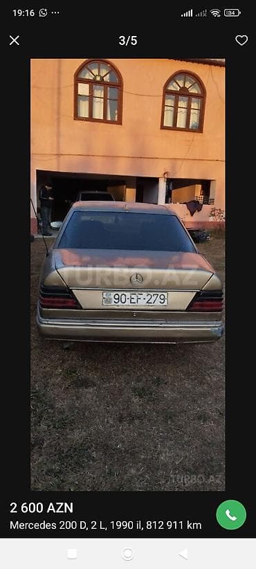 uaz satisi: Mercedes-Benz 200: 2 l | 1990 il Sedan — 2