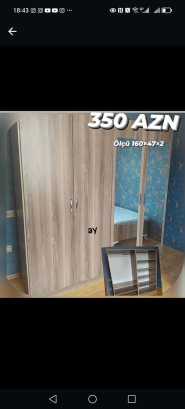 kupe şkaf: Yeni, Kupe, 5 qapı Düz dolab, Dolab-asılqan, Azərbaycan — 5