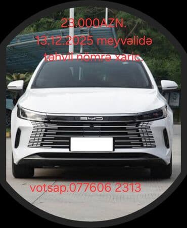 cexol avto: BYD sedan – ağ rəngli, müasir LED ön işıqlar və enli ön barmaqlıqla — 1