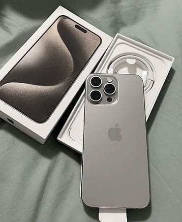 iponalar: IPhone 15 Pro Max, 256 GB, Natural Titanium, Zəmanət, Simsiz şarj, Face ID — 1
