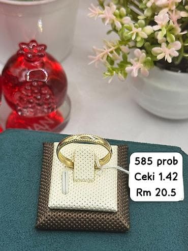 rus qızılı: Üzük, Sarı qızıl, 585 Əyar, Qaşsız — 8