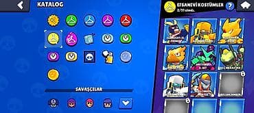 Brawl Stars oyunu üçün hesab - Savaşçılar: 77/103 açılıb. Ekranlarda — 3