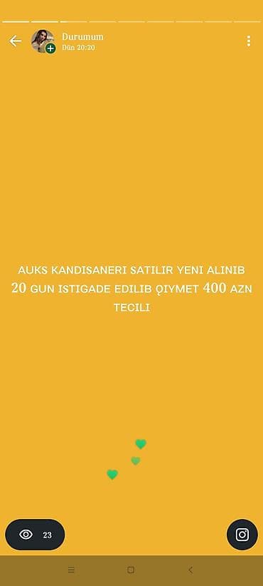 kandisoner: AUX kondisioner satılır. - İstifadə müddəti: 20 gün - Qiymət: 400 AZN — 1