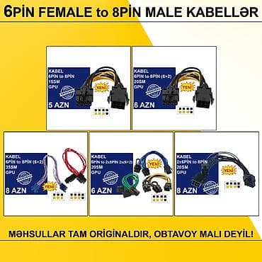Elektronika: Kabellər "6PİN FEMALE to 8PİN MALE Original" MƏHSULLAR TAM — 1