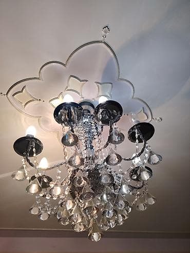 tavan modelleri: Çılçıraq, 10 və daha çox lampa, Metal — 3